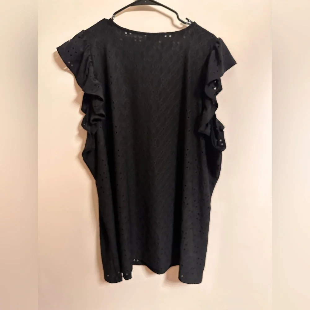 Torrid Black Eyelet Top with Ruffle Sleeves size 4x 26. NWT - Picture 6 of 6